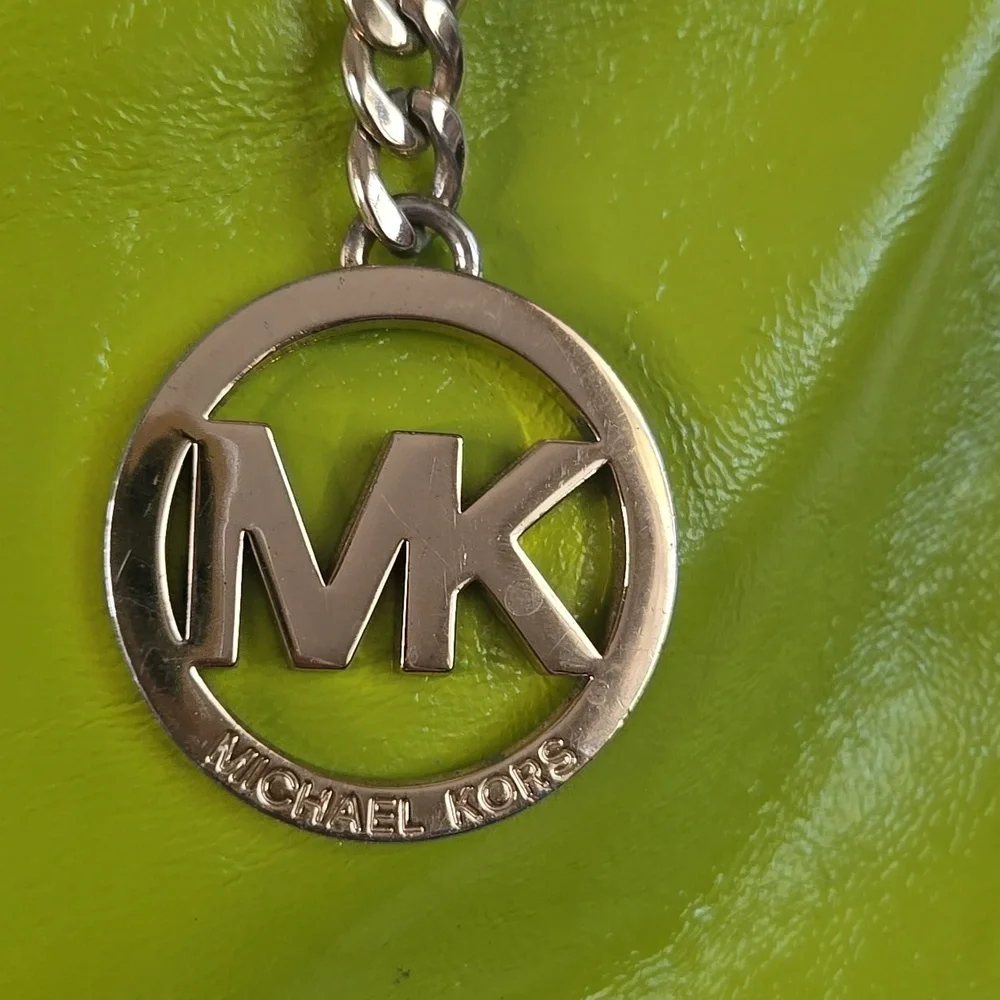 Michael Kors Lime Green Leather Tote Bag - Picture 2 of 12